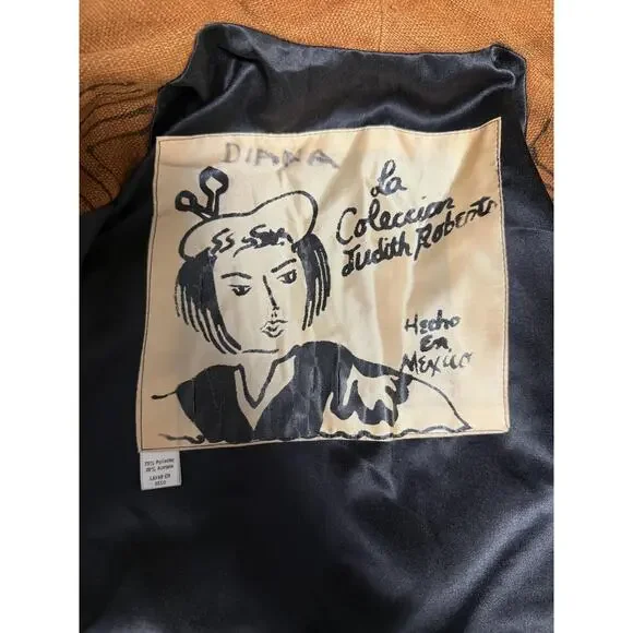 La Coleccion Judith Roberts Jacket Womens Medium Red Black Patchwork Beaded Boho - Picture 7 of 15